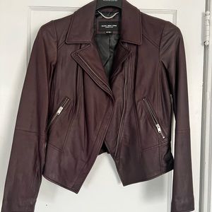 Maroon leather jacket